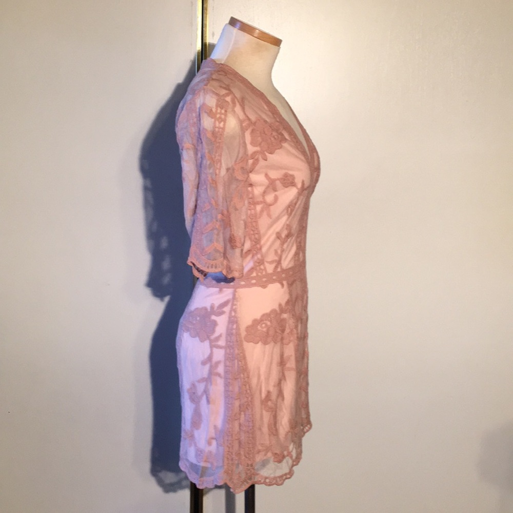 Socialite Plunging Lace Jumpsuit - Picture 6 of 8